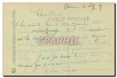 Amiens — Pałac Sądowy — wydawca C. XAUX, nr 377 — Rewers