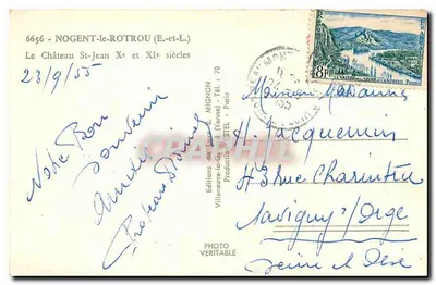 Castelo de Nogent-le-Rotrou — ruínas e torres — Éditions de Luxe E. Mignon — Verso
