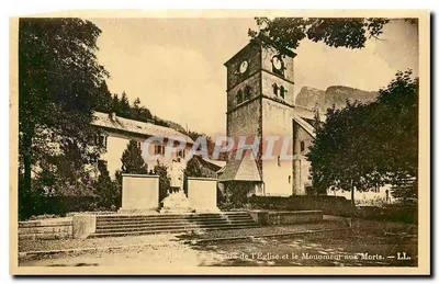 Samoens — Facha da Igreja e o Monumento aos Mortos — LL.