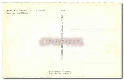 Saint-Bonnet-d'Orcival — Vista dos Dômes — Commer Imprimerie — Verso