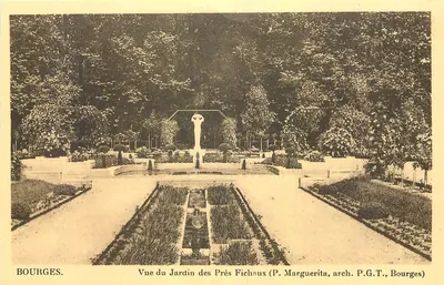 Bourges — Vista do Jardim dos Prés Fichaux — P. Marguerita, arq. P.G.T., Bourges