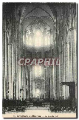 Catedral de Bourges — A Grande Nave — editor O. Jacquet, Bourges