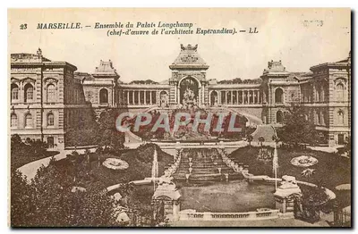 Marselha — Conjunto do Palácio Longchamp (obra-prima do arquiteto Espérandieu) — LL