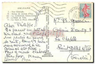 Orléans — Lembrança de Orléans — Éditions Lavelle & Cie — Verso