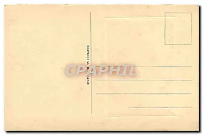 Paisaż górski z kościołem — cytata V. Hugo — Wydawnictwo M. D. Paryż — Rewers