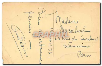 Bilhete postal antigo Nice Quai des Etats Unis — Verso