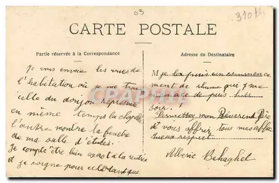 Castelo do Ryau em Aurouër por Villeneuve-sur-Allier — L. Grégoire, edit. No 4 — Verso