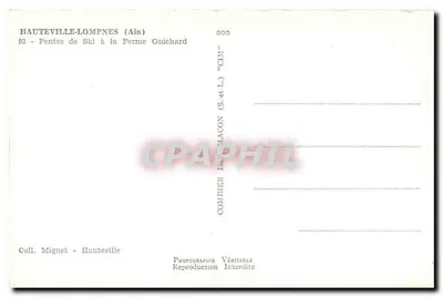Hauteville-Lompnès (Ain) — Pistas de esqui na Fazenda Guichard — Combière (S. e L.) — Verso