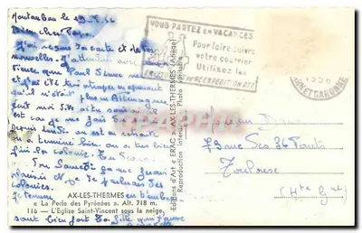 A Igreja de São Vicente — Ax-les-Thermes — Éditions d'Art « Ax-les-Thermes » — Verso
