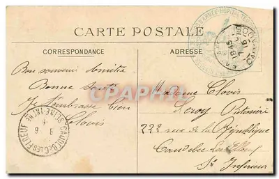 Bilhete postal antigo Tournebu Calvados a Igreja — Verso