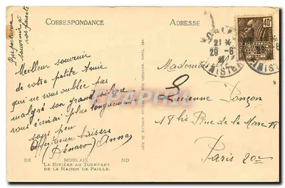 A Rio no Curva — vista de um promontório arborizado — editada por La Maison de Paille, Morlaix — Verso
