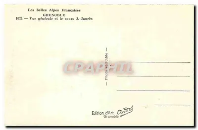 Grenoble — Ogólny widok i ulica Jaurès — Wydawnictwo Sztuki Grenoble — Rewers