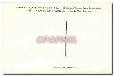Col d'Aubisque — Alle Cime Bianche — Ed. JOVÉ, Pau B.P. — Verso