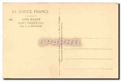 Pavimentowane uliczki pod łukami — Saint-Tropez (Var) — Wydawnictwo Sztuki YVC, Paryż — Rewers