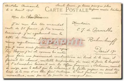 Antibes - Vista geral tirada do Semáforo — editor L. Ménard, n° 6 — Verso