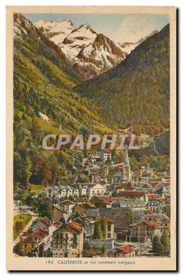 Cauterets e os picos nevados — 194 — editor C. dos Artes Pictomecânicas, Mazet-Passour