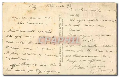 Cygień — Widok panoramiczny na Allier — Vichy & Bellerive — Wydawnictwo « La Cigogne » — Rewers