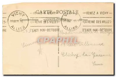 Vichy (Allier) - Kasyno — wydawca S. F. 1920, nr 96 — Rewers