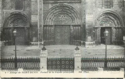 Abadia de SAINT-DENIS — Portal da Facha principal — ND. Fot.