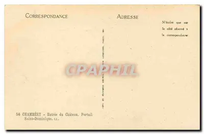 Chambéry — Wejście na zamek. Portal św. Dominika — wydawca LL. — Rewers
