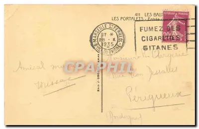 Les Portalets — Entrada das Grutas — Édit. J. George, n° 411 — Verso