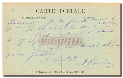 Charente-Inférieure — Cios fali na Grande Cote — F. Braun, fot.-wyd., Royan — Rewers