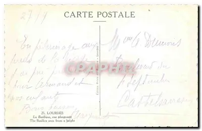 Bazylika, widok z góry — Lourdes — Wydawnictwo Pinos du Réal — Rewers