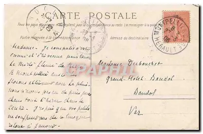 Montpellier — A Catedral — Edição das Veuveles Galerie, Nîmes — Verso