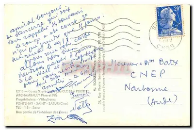 Jaskinie podziemne — Widok wnętrza — M. ROUSSEAU - Wydawca — Rewers