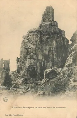 Ruínas do Castelo de Rochebonne — Environs de Saint-Agrève — Fot. A.B.A.C. — Chez Miles Picot, livraria