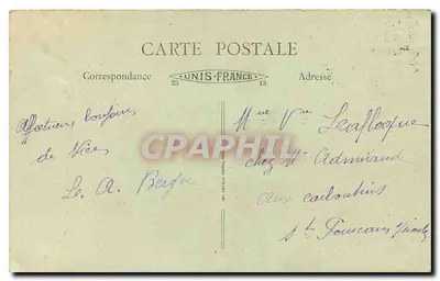 Bilhete postal antigo A Costa Azul Nice Quai dos Estados Unidos Vista sobre o Castelo — Verso