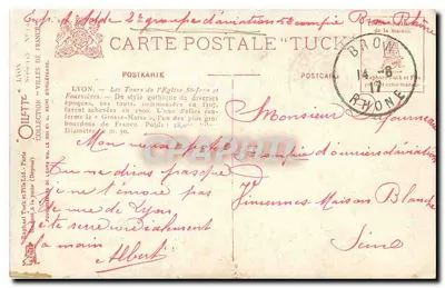 LYON — WIEŻA KATEDRY ŚW. JANA I FOURAVIERE — OILLETTE — Rewers