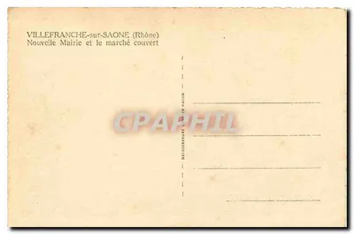 Villefranche-sur-Saône — Nova prefeitura e mercado coberto — Combier Imp. Macon — Verso