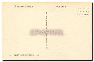 Castelo de Haut-Koenigsbourg — vista panorâmica — editor LL, n° 24 — Verso