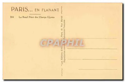Rond-Point Champs-Élysées — Paryż — Wydawnictwo Art Flanant — Rewers