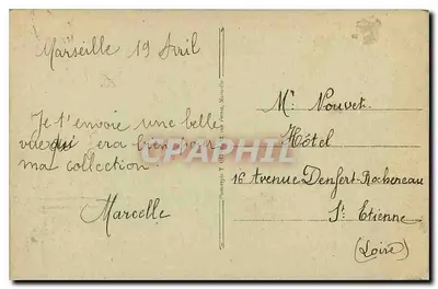 Marseille — Haven van het Carénage en Basiliek van Onze Lieve Vrouw van de Wachtpost — Uitgever niet zichtbaar — Achterkant