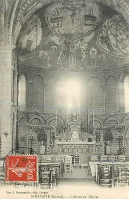 St-Macaire (Gironde) — Interior da Igreja — Imp. J. Roumazaille, editor, Langon
