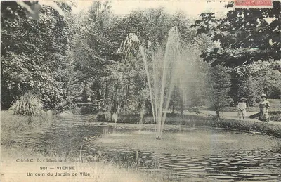 Um canto do Jardim da Cidade — Vienne, Yonne — Cliché C. D. - Blanchard, editor, Vienne