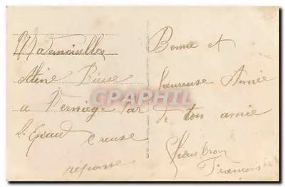 Casal de esquiadores — Sujeto de carta de vœux — Editor Fracuette, número de série não visível — Verso