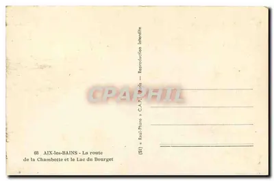 Chambotte i Lac du Bourget — AIX-LES-BAINS — wydawca C.A.P. Paris — Rewers