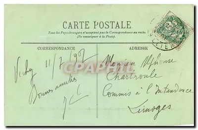 Arredores de Vichy — L'Ardoisière — Le Gour Saillant — LL. — N° 138 — Verso
