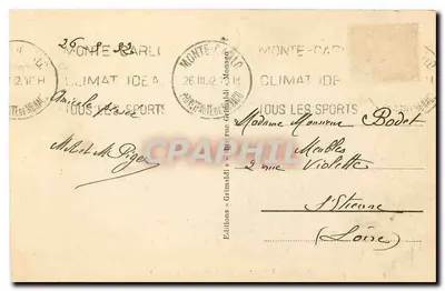 Monte-Carlo - Terrasy Kasyna — Wydawnictwo Grimaldi, nr 352 — Rewers