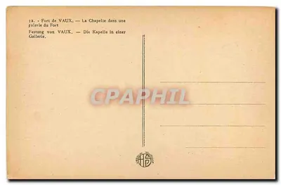Capela em uma galeria do Forte de Vaux — editor VERNON TÉLÉGRAPH — Verso
