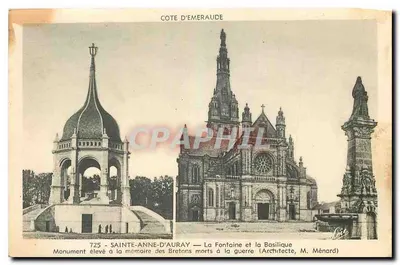 Sainte-Anne-d'Auray — A Fonte e a Basílica — Monumento erguido em homenagem aos Bretões mortos na guerra (Arquiteto, M. Ménard)