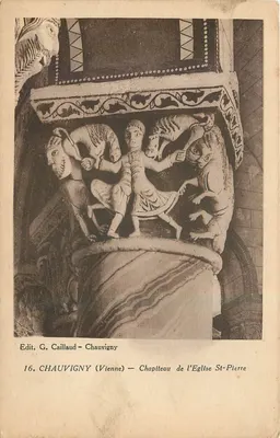 Chauvigny (Vienne) — Chapiteau da Igreja de São Pedro — Edit. G. Caillaud