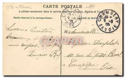 Les Charmettes bij Chambéry — huis met hellend dak — uitgever onbekend, nr. 582 — Achterkant