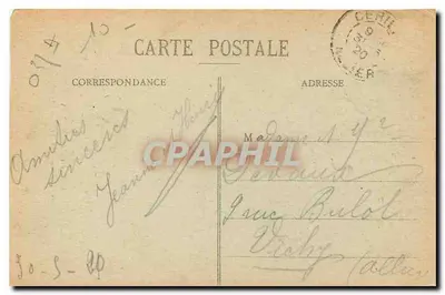 Omgeving van CÉRILLY — Het oude Kasteel van Ginçais (13e eeuw) — G. Indar, lib. -uitgever, Cérilly — Achterkant