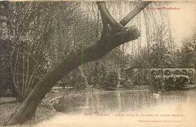Tarbes - Pequena Lagoa e Claustro do Jardim Massey — Fototipia Labouche Frères, Toulouse, n° 368