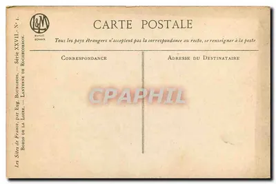Lanterne de Rochecorbon — widok malowniczy — wydawca J&M Marque d'Étruse, seria XXVII — Rewers