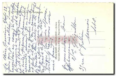 Katedra Najświętszej Panny Marii w Reims — widok fasady — Wydawnictwo BOURY, Amiens — Rewers